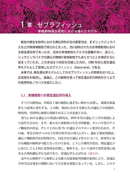 『ゼブラフィッシュの発生遺伝学』 内容見本